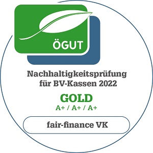 ÖGUT Gold A+++ 2022 ÖGUT Gold 2022 für fair-finance mit der höchsten jemals vergebenen Nachhaltigkeitsbewertung